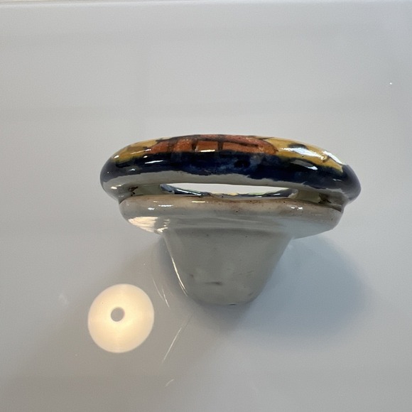 Talvera Mexican Spanish Pottery Photo Holder Sunflower Navy - Picture 4 of 9